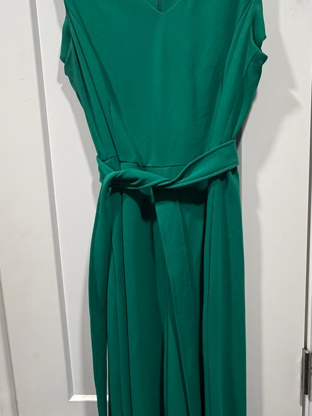 Calvin Klein Green Sleeveless V-Neck Pant Jumpsuit with Self Tie